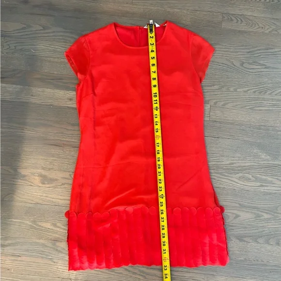 Ted Baker Glana Circle Hem Mini Dress Orange/Red - Picture 6 of 8